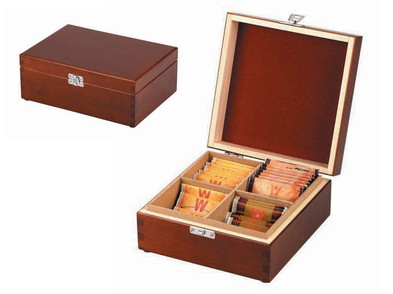 קסם התה בקופסת עץ כוללת 4 סוגי תה